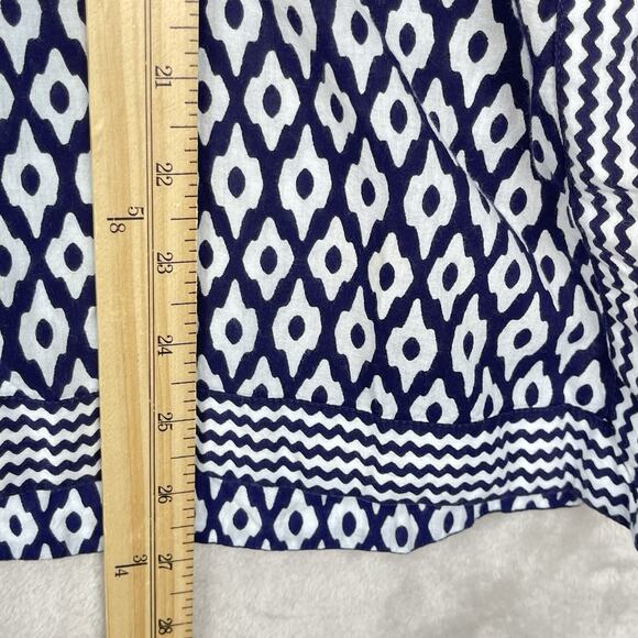 Gretchen Scott Designs Top Women Med Geo Print Split Neck Tunic Boho Art Deco - Picture 9 of 13